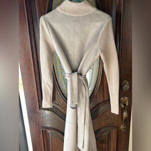 Ann Taylor Gray Suede Sweater Dress